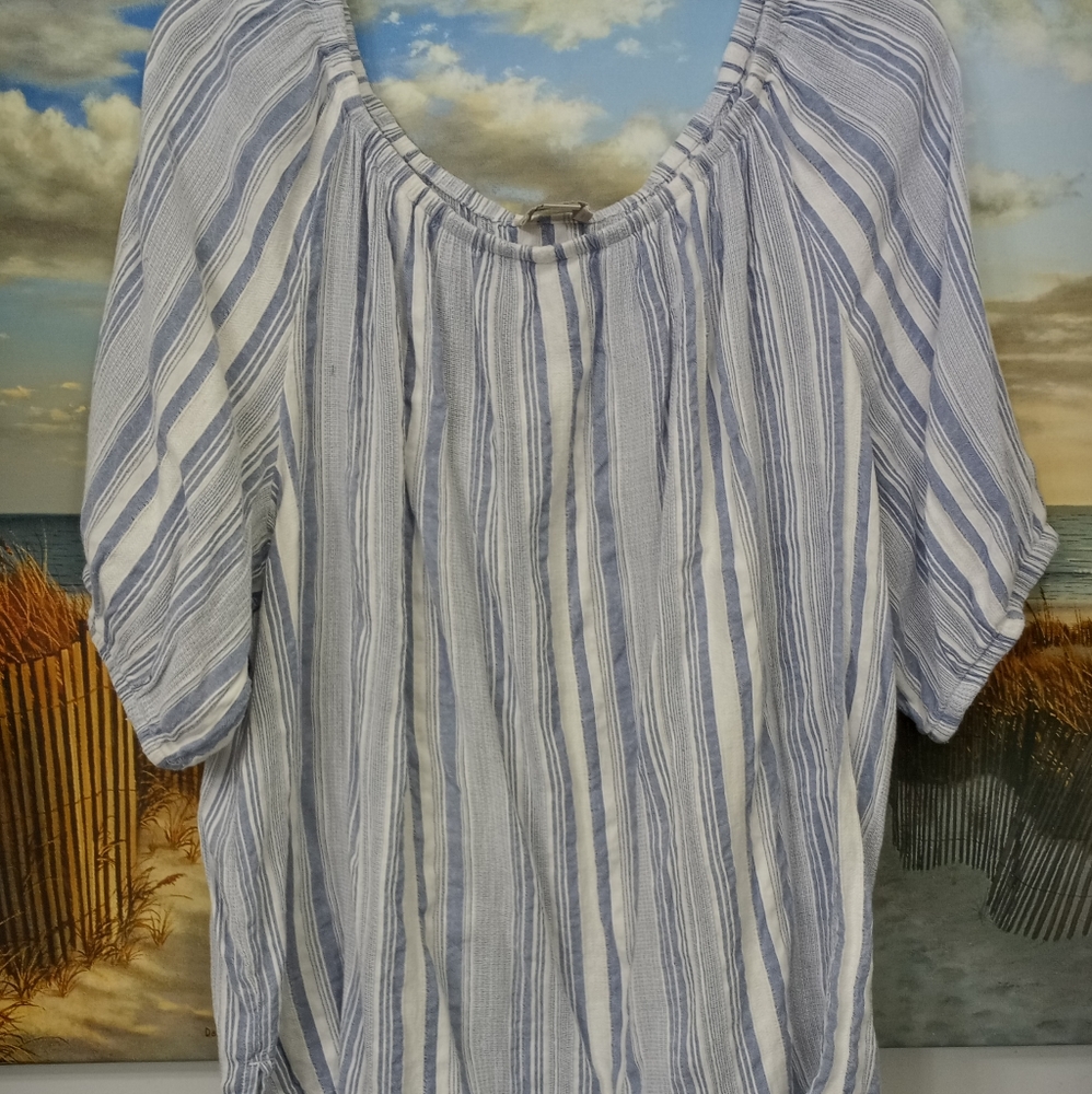 Loft shirt sz xl blue and white stripes
